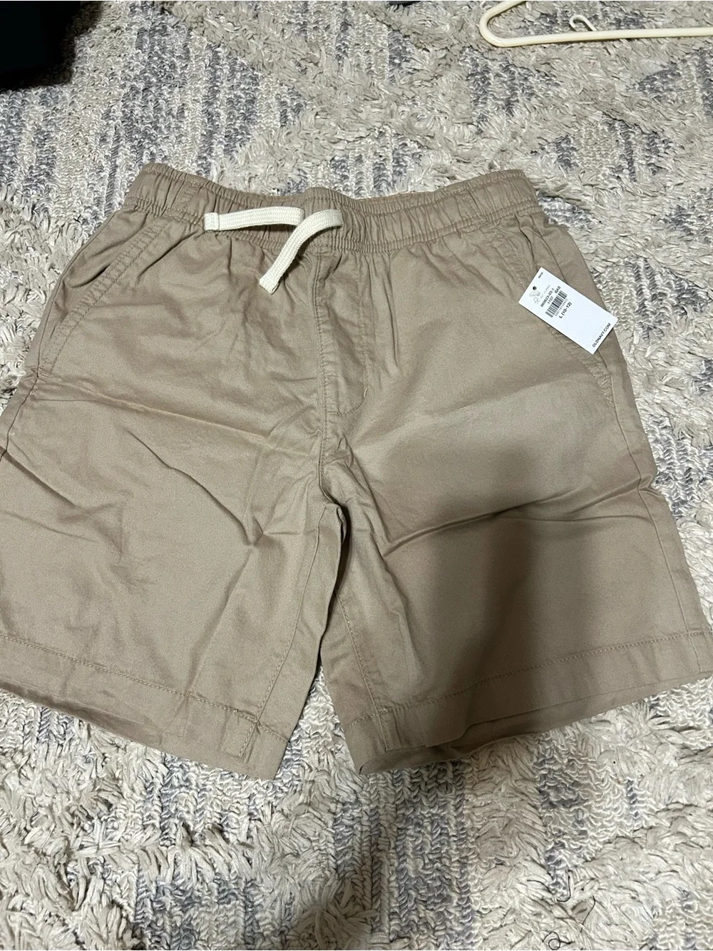 Kids Drawstring Cotton Shorts - Tan
